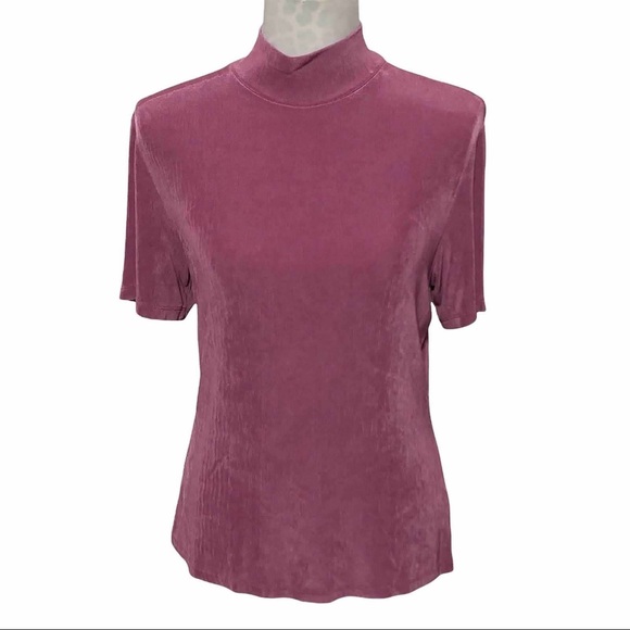 Vintage Tops - Vintage 90’s Slinky Mockneck Blouse Dress Barn